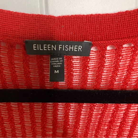 Eileen Fisher red merino wool sweater tunic size medium holiday quiet luxury - Picture 3 of 4